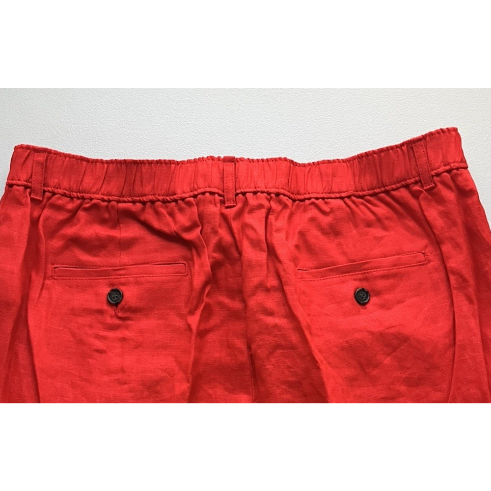 J Crew 3" Harbor Short in Linen Womens Large Red Arroyo Shorts - Picture 3 of 8